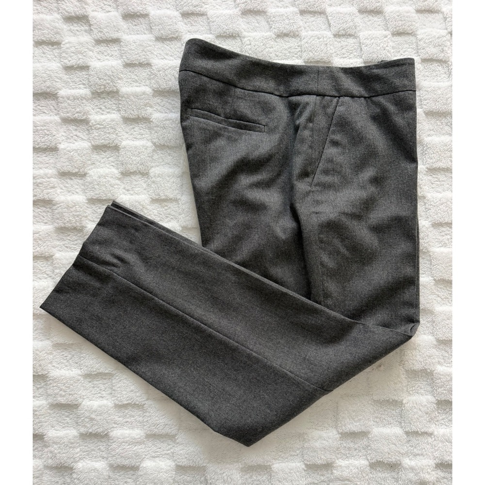 Talbots Petites Gray Wool Blend Side Zip Dress Pants Size 10P Straight Leg -EUC